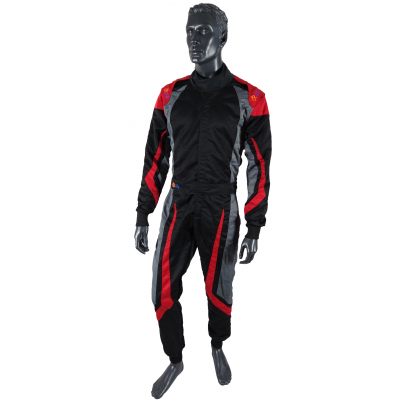 Level-2 Racing suit black, grey, red