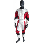 Cordura Race overall wit,zwart,rood junior