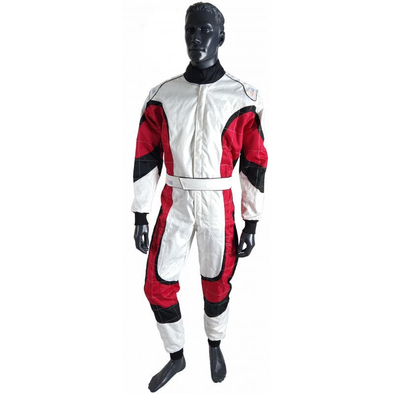 Cordura Race overall wit,zwart,rood junior